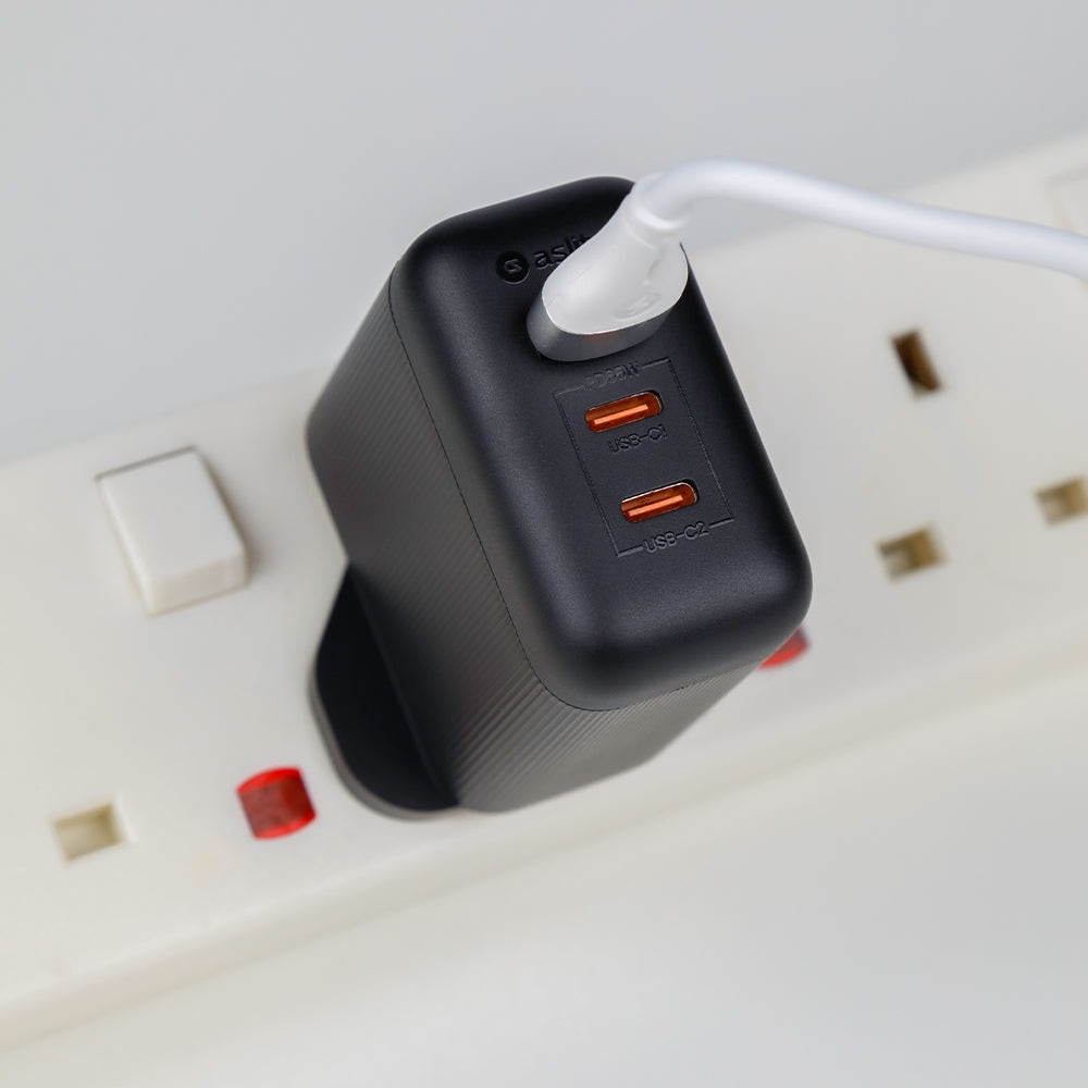 aslitec VexoraGaN 65W – Compact GaN Charger, USB-A + Dual USB-C Triple Ports