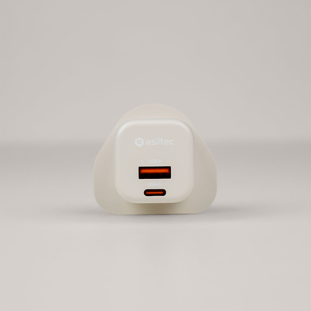 aslitec VexoraGaN 35W – Premium GaN Charger, Dual USB-A + USB-C Ports