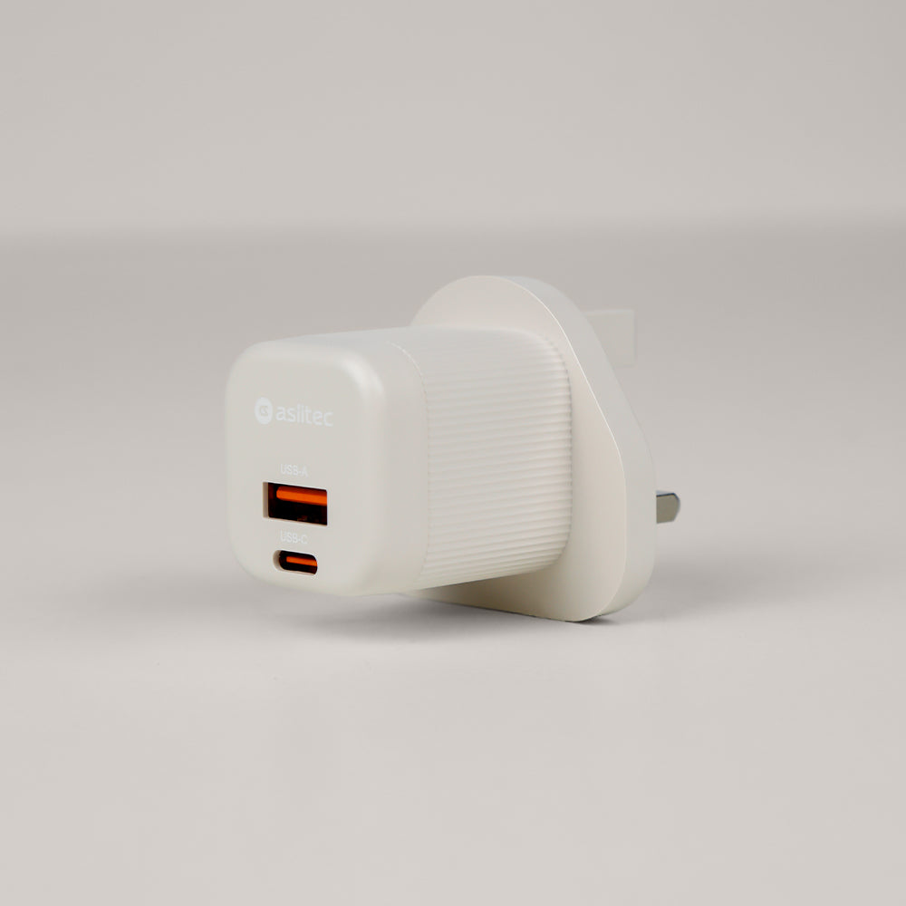 aslitec VexoraGaN 35W – Premium GaN Charger, Dual USB-A + USB-C Ports