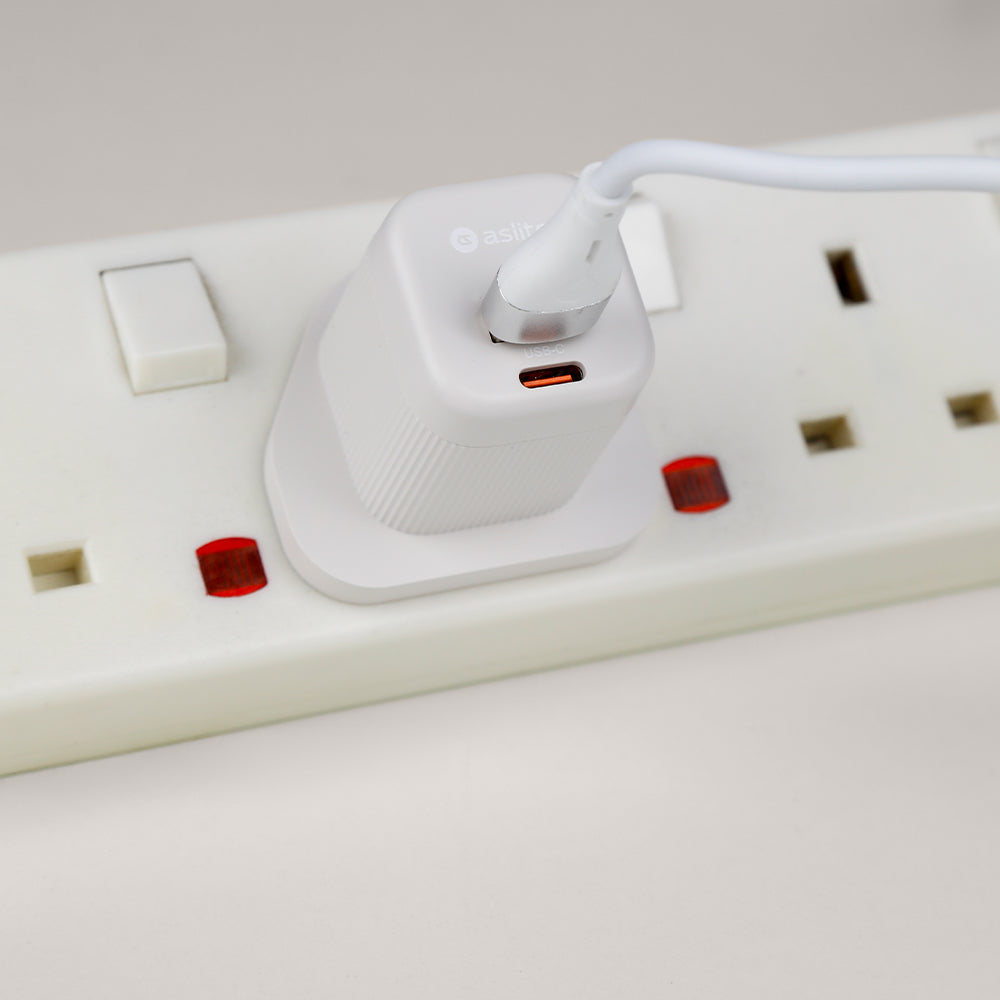 aslitec VexoraGaN 35W – Premium GaN Charger, Dual USB-A + USB-C Ports