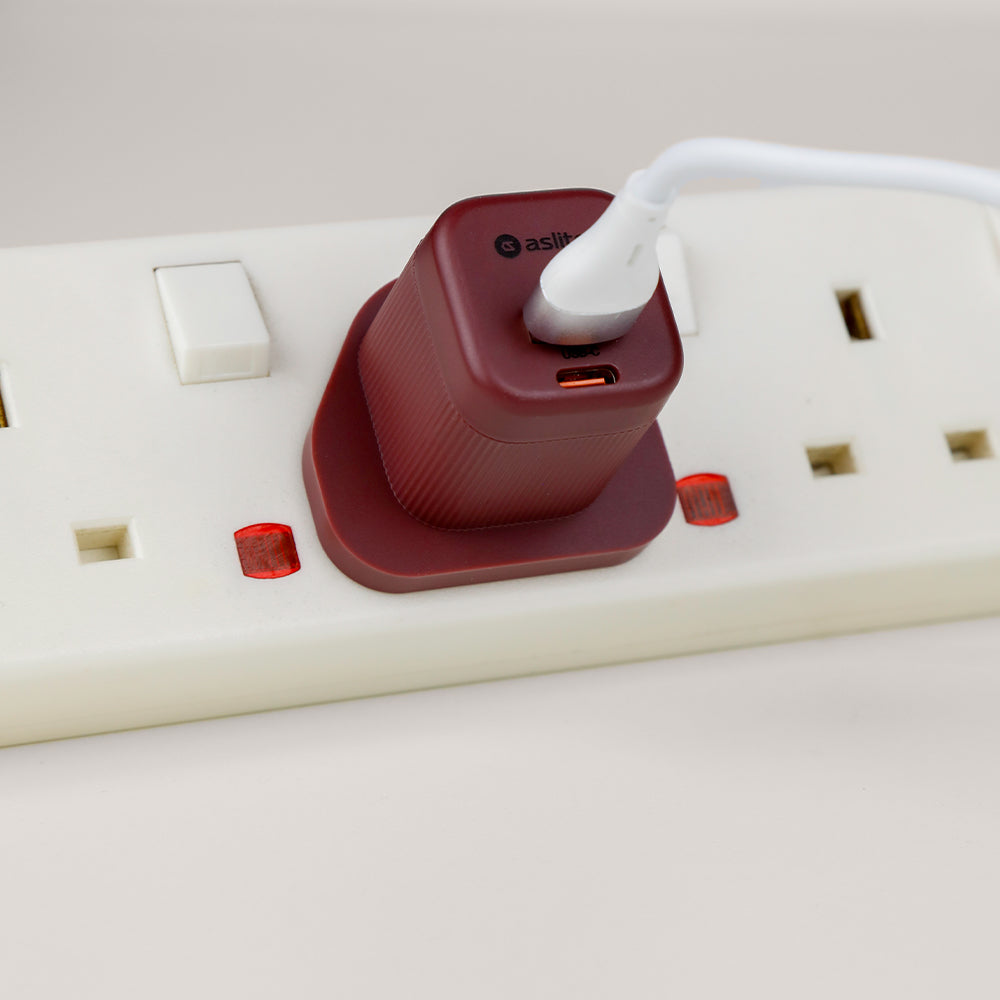 aslitec VexoraGaN 35W – Premium GaN Charger, Dual USB-A + USB-C Ports