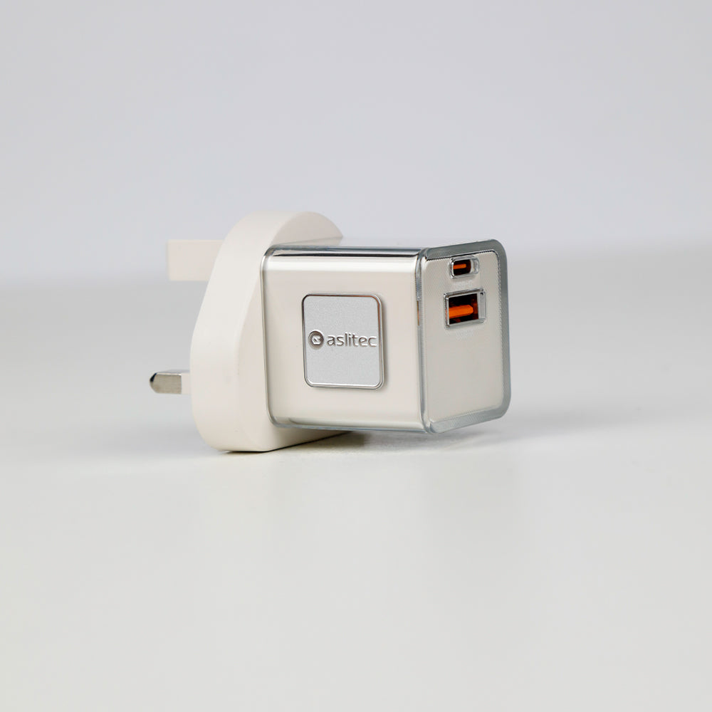 aslitec VoltiqueGaN 35W – Premium GaN Charger, Dual USB-A + USB-C Ports