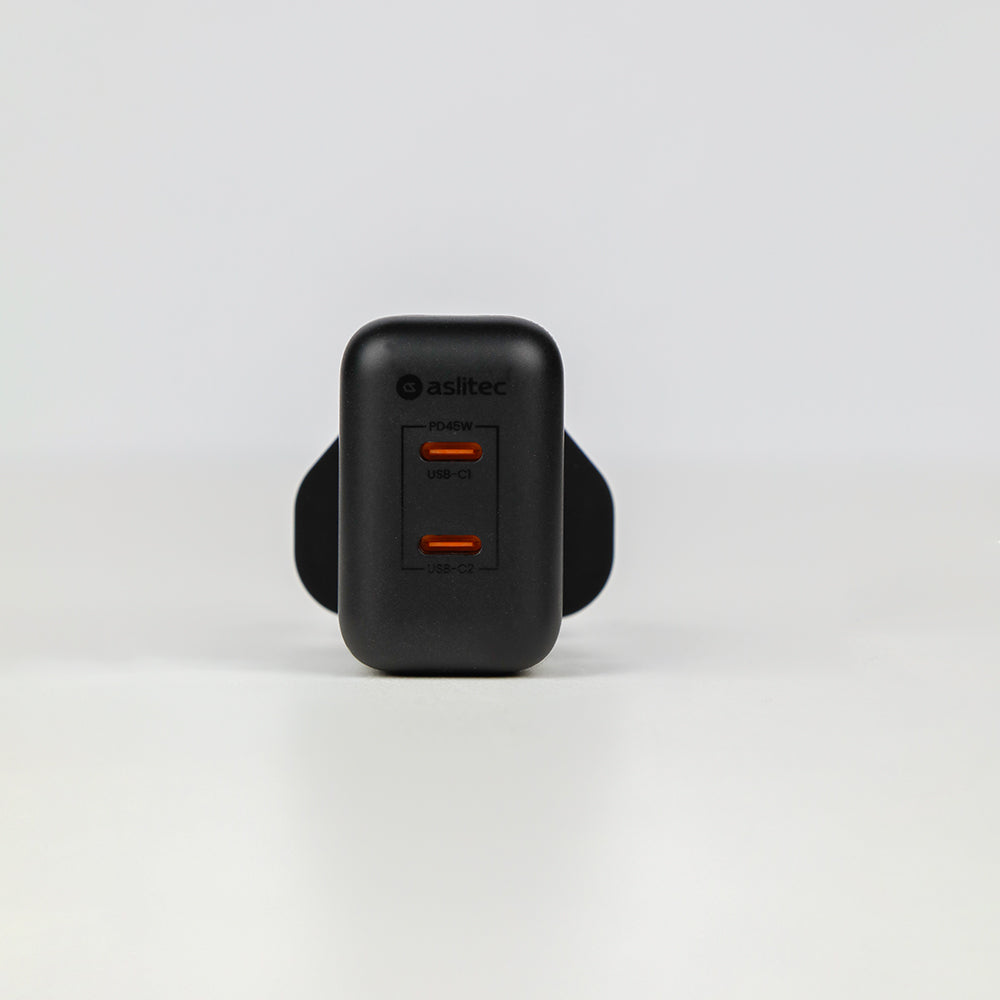 aslitec VexoraGaN 45W – Compact GaN Charger, Dual USB-C Ports
