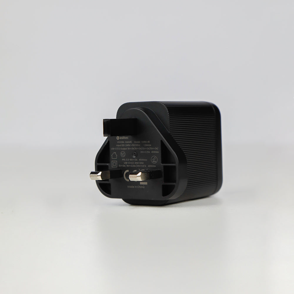aslitec VexoraGaN 45W – Compact GaN Charger, Dual USB-C Ports