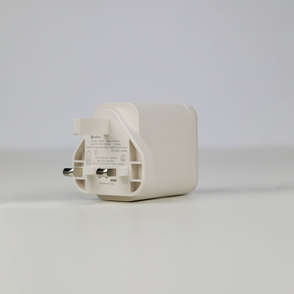 aslitec VexoraGaN 45W – Compact GaN Charger, Dual USB-C Ports