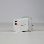 شاحن حائط USB بقوة 20 واط مزدوج المنافذ من ‎90 Percent ‎THUNDERNEO Volt | أبيض