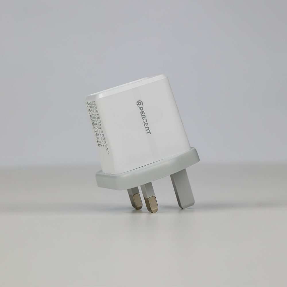 شاحن حائط USB بقوة 20 واط مزدوج المنافذ من ‎90 Percent ‎THUNDERNEO Volt | أبيض