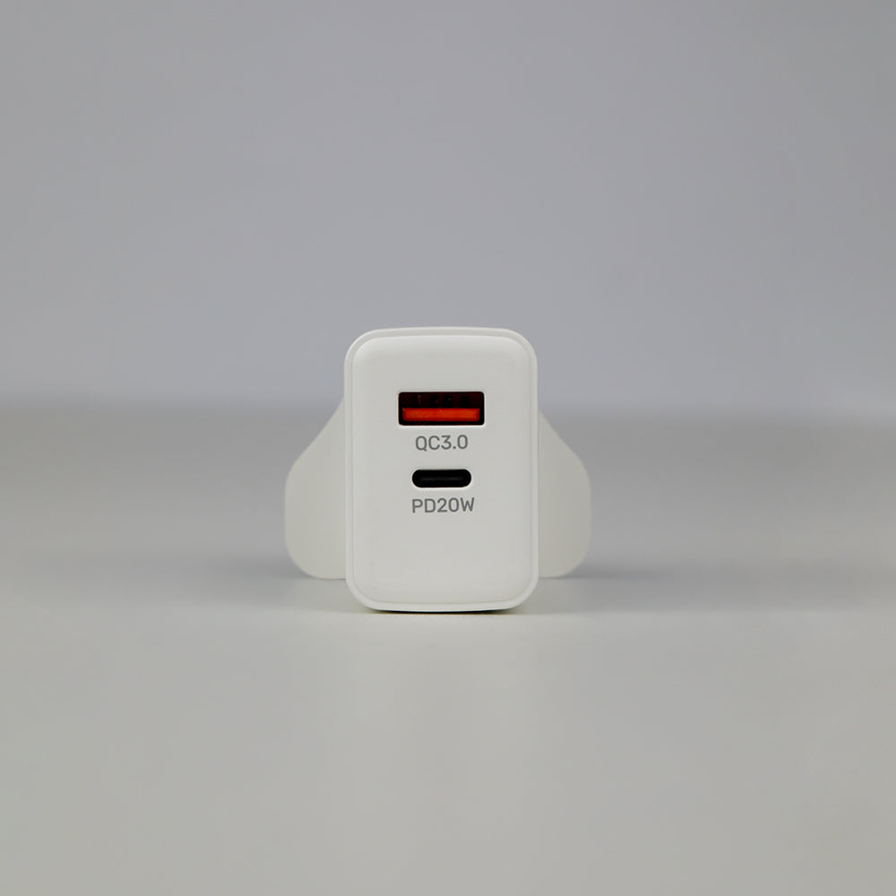 90 Percent THUNDERNEO Volt – 20W Dual-Port USB Wall Charger | White