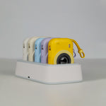 LZEL PentaEnergia Station - 5X 10,000mAh Wireless Power Bank Charging Dock with Colorful Batteries & Built-in Cable | White