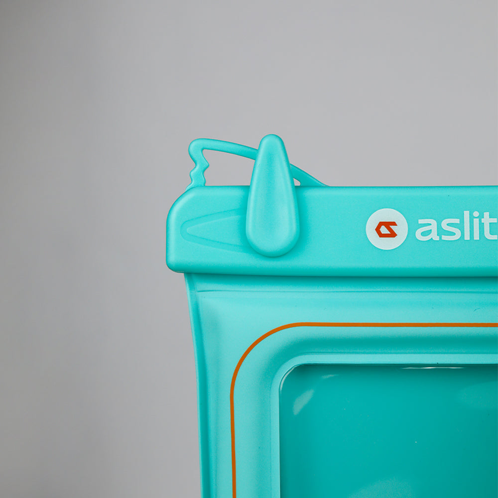 حافظة هاتف مقاومة للماء aslitec DIVEGUARD بمعيار IPX8 وقابلة للطفو مع دعم اللمس، مناسبة حتى مقاس 8.9 بوصة