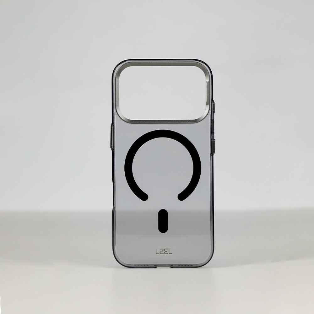 كفر LZEL METAL MAGCRYSTAL شفاف بدعم MagSafe وإطار معدني لـ iPhone 18 Pro و18 Pro Max