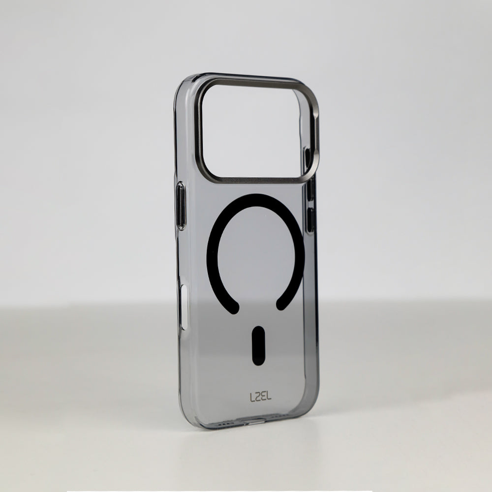 كفر LZEL METAL MAGCRYSTAL شفاف بدعم MagSafe وإطار معدني لـ iPhone 18 Pro و18 Pro Max