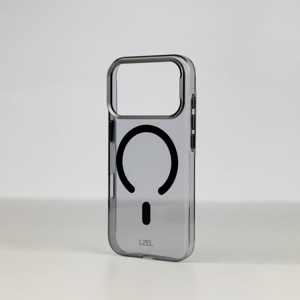 كفر LZEL METAL MAGCRYSTAL شفاف بدعم MagSafe وإطار معدني لـ iPhone 18 Pro و18 Pro Max