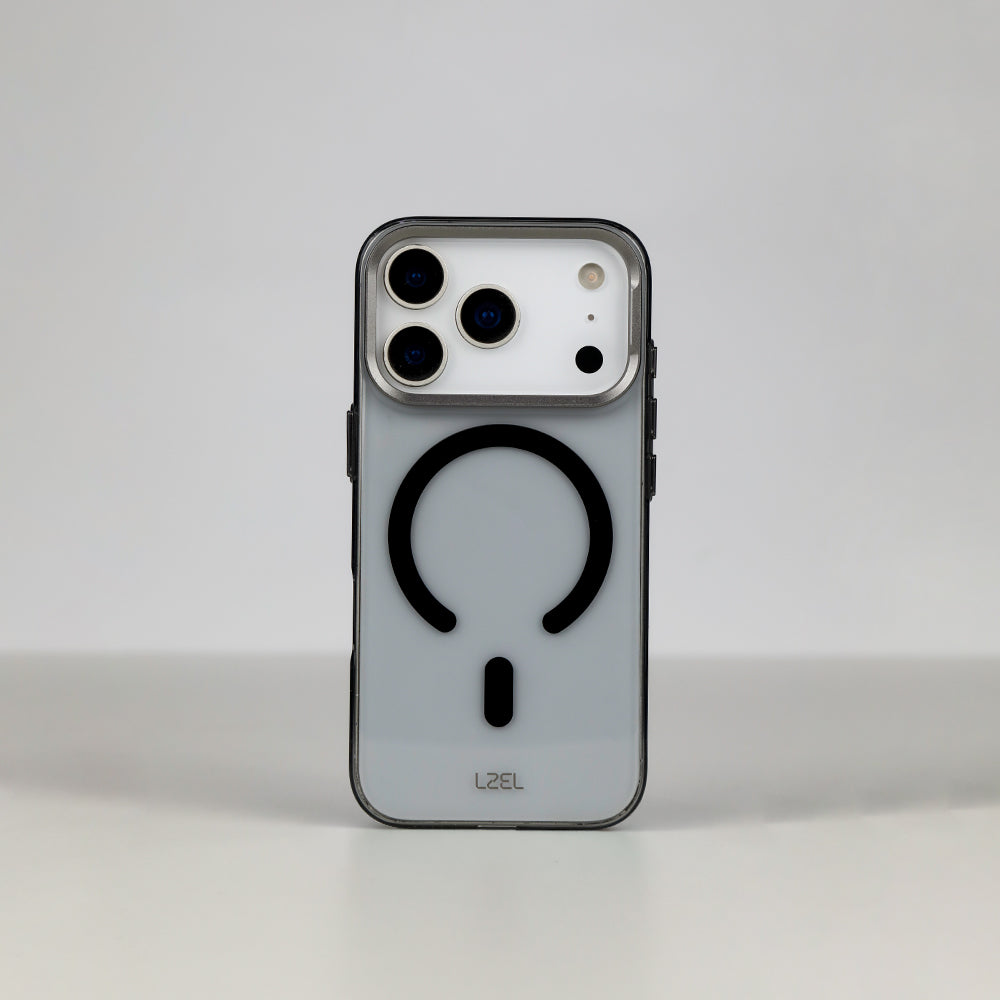 كفر LZEL METAL MAGCRYSTAL شفاف بدعم MagSafe وإطار معدني لـ iPhone 18 Pro و18 Pro Max