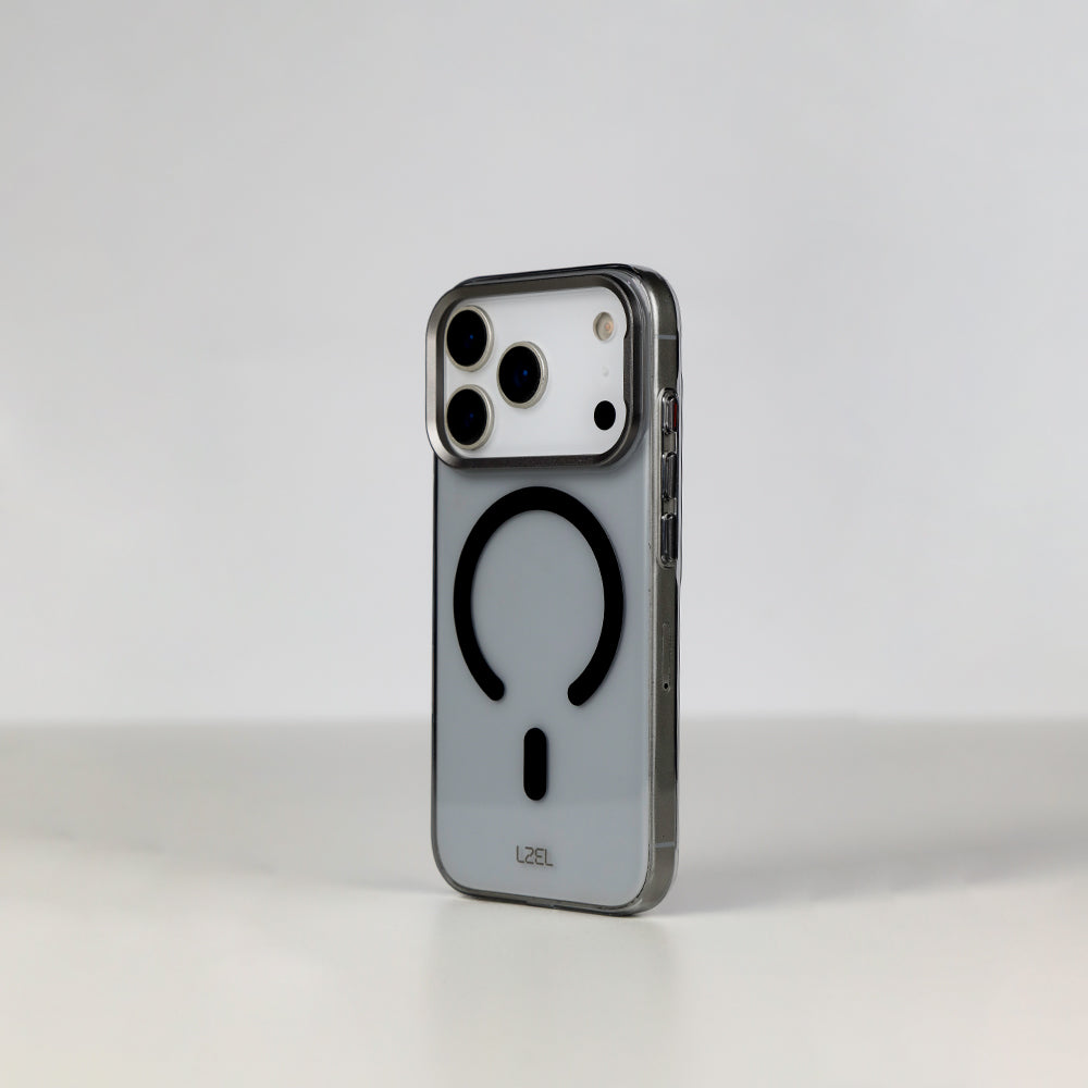 كفر LZEL METAL MAGCRYSTAL شفاف بدعم MagSafe وإطار معدني لـ iPhone 18 Pro و18 Pro Max