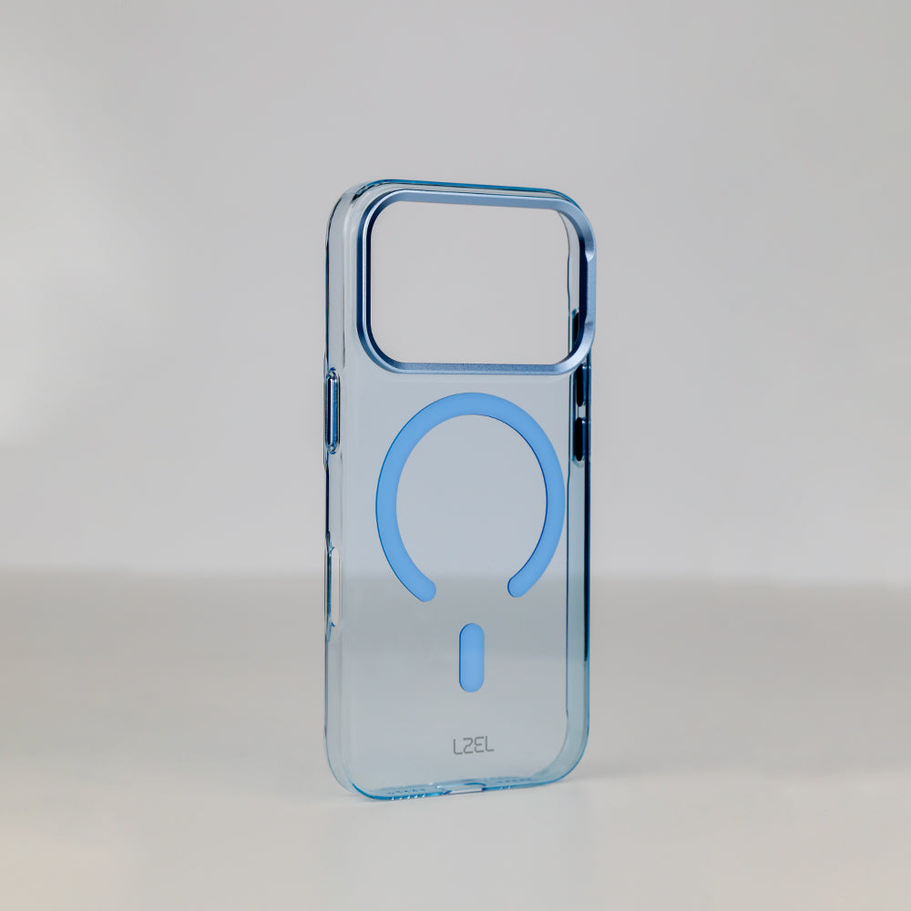 كفر LZEL METAL MAGCRYSTAL شفاف بدعم MagSafe وإطار معدني لـ iPhone 18 Pro و18 Pro Max