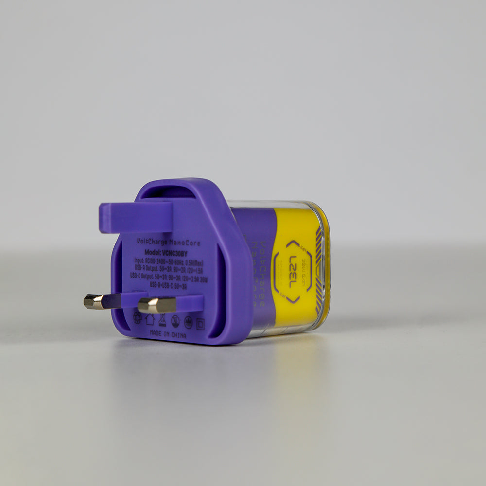 LZEL VoltCharge NanoCore – 30W GaN Transparent Wall Charger