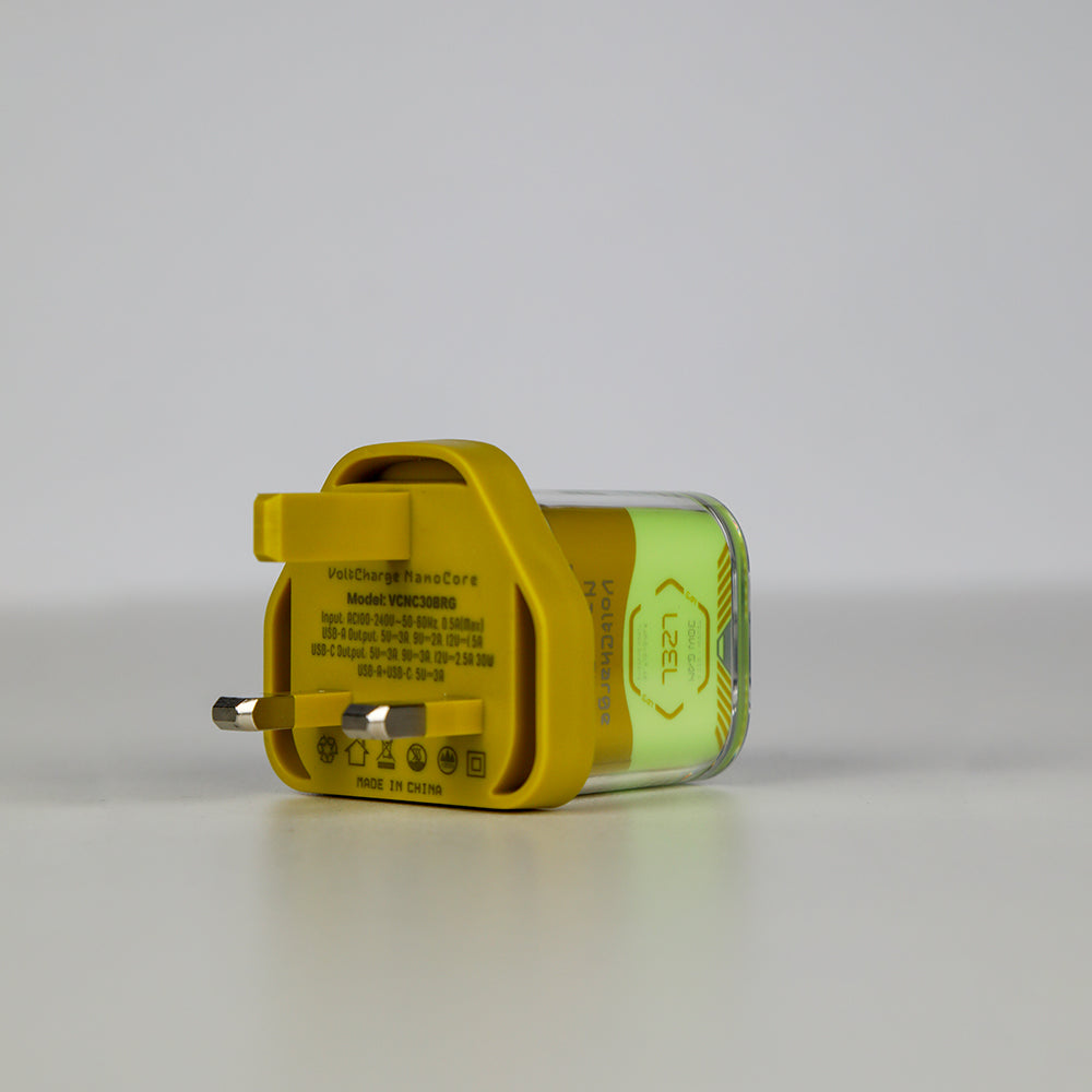 LZEL VoltCharge NanoCore – 30W GaN Transparent Wall Charger