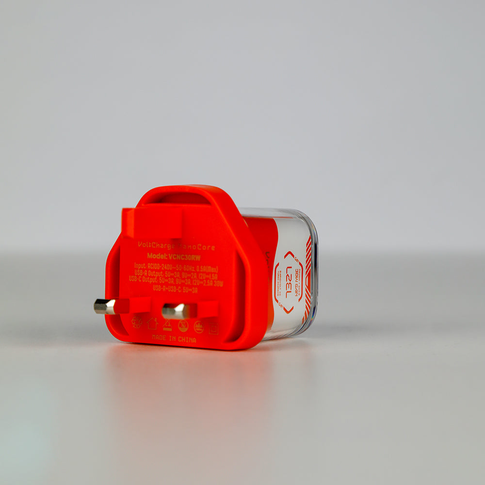 LZEL VoltCharge NanoCore – 30W GaN Transparent Wall Charger