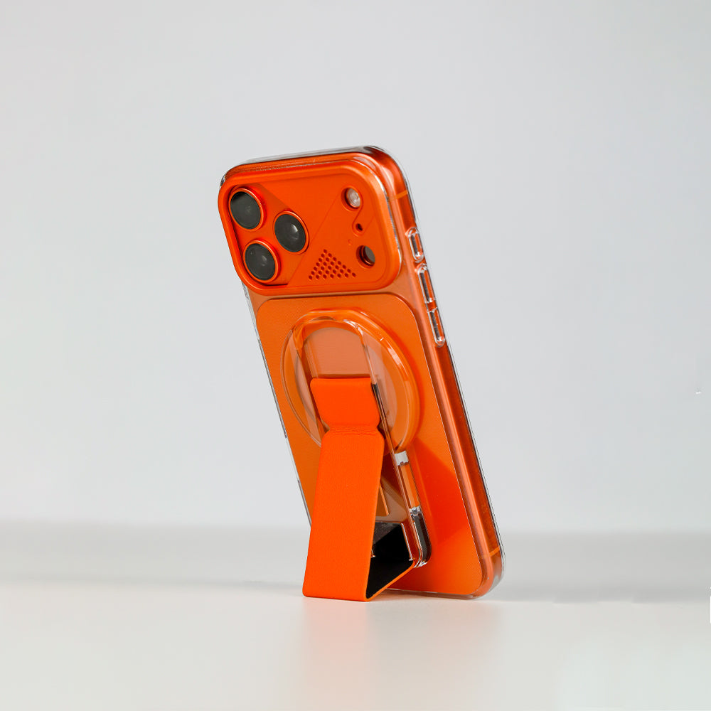ASLI Magnetic Band Leather Grip & Foldable Stand 2-in-1 Functional Design