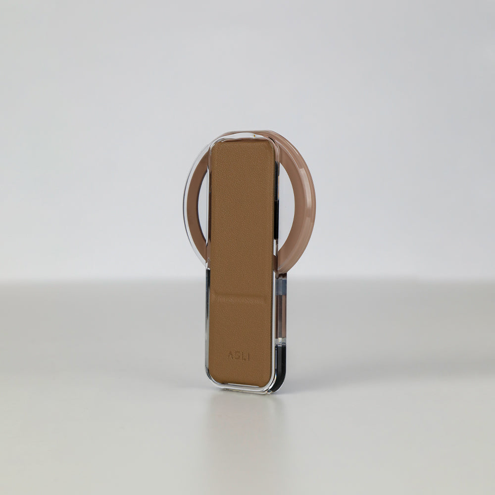 ASLI Magnetic Band Leather Grip & Foldable Stand 2-in-1 Functional Design