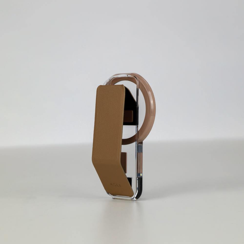 ASLI Magnetic Band Leather Grip & Foldable Stand 2-in-1 Functional Design