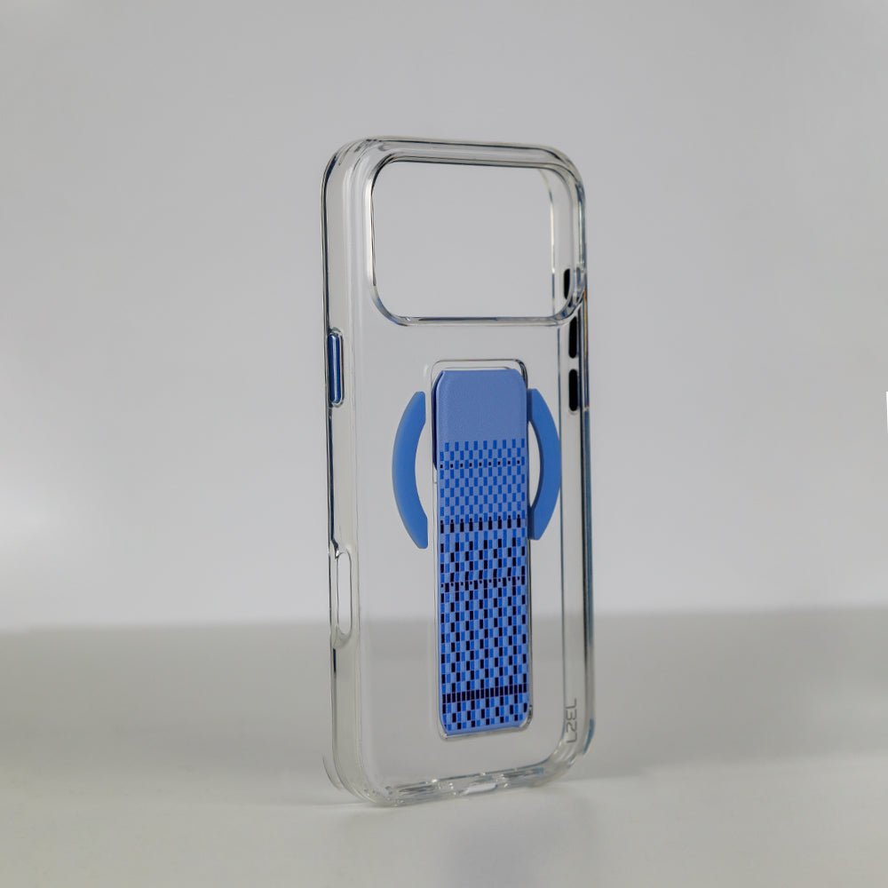 LZEL Clear Leathertand Crystal Clear Magsafe Case With Leather Kickstand For iPhone 18 Pro & 18 Pro Max