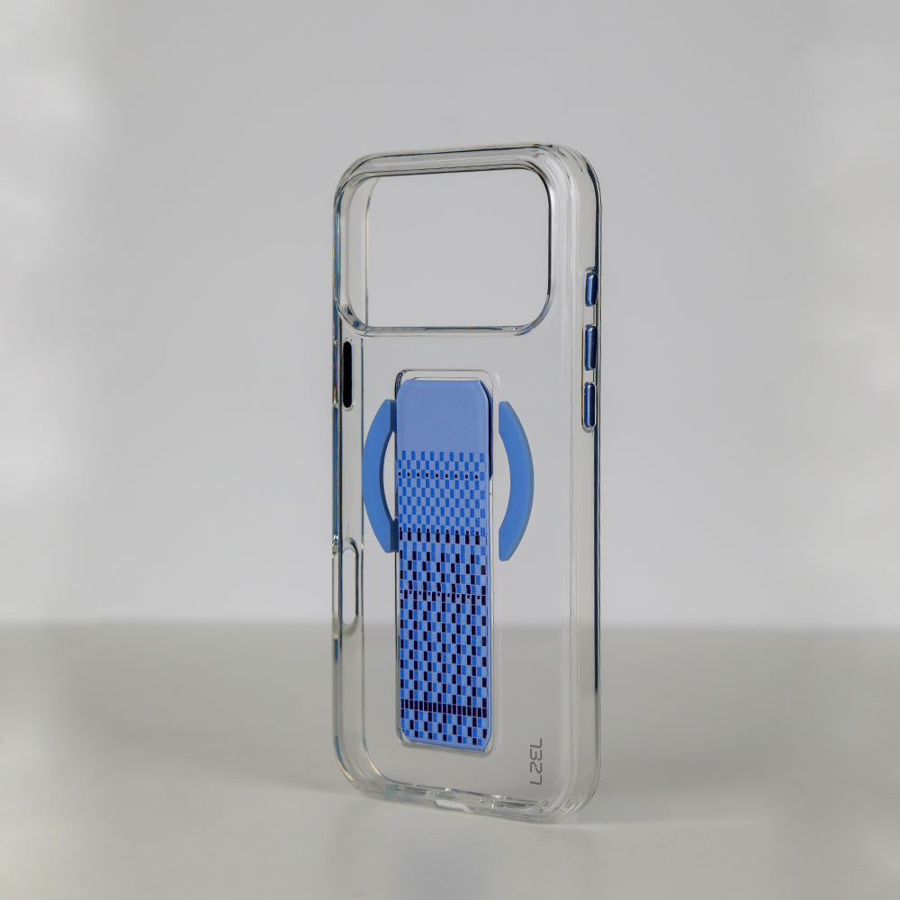 LZEL Clear Leathertand Crystal Clear Magsafe Case With Leather Kickstand For iPhone 18 Pro & 18 Pro Max