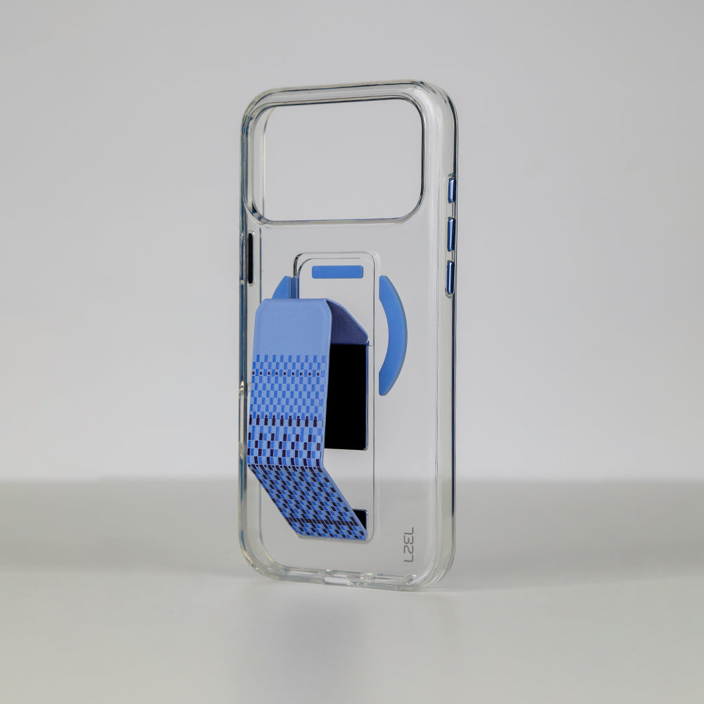 LZEL Clear Leathertand Crystal Clear Magsafe Case With Leather Kickstand For iPhone 18 Pro & 18 Pro Max