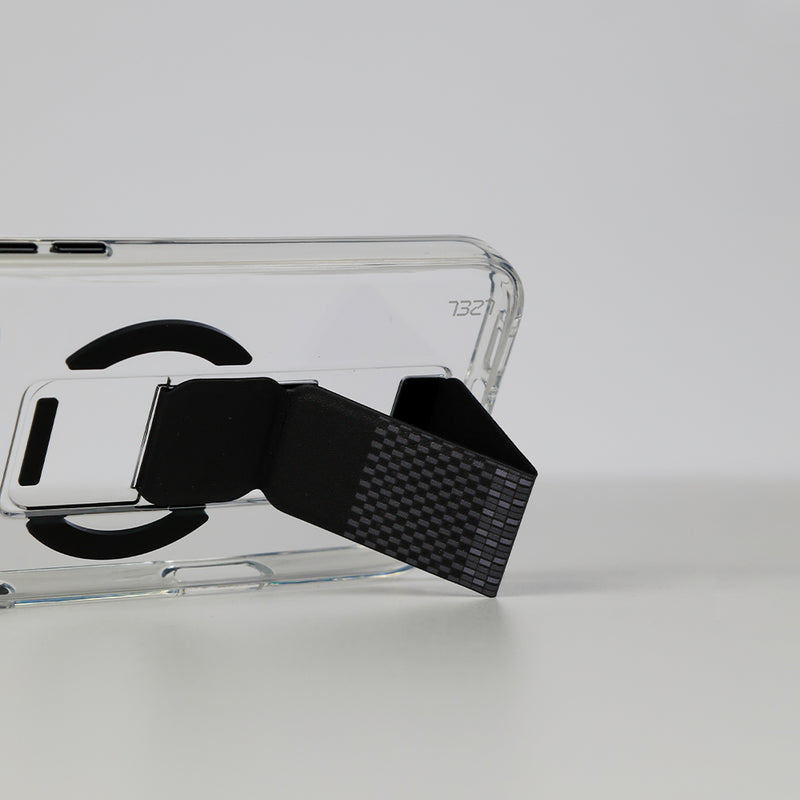 LZEL Clear Leathertand Crystal Clear Magsafe Case With Leather Kickstand For iPhone 18 Pro & 18 Pro Max