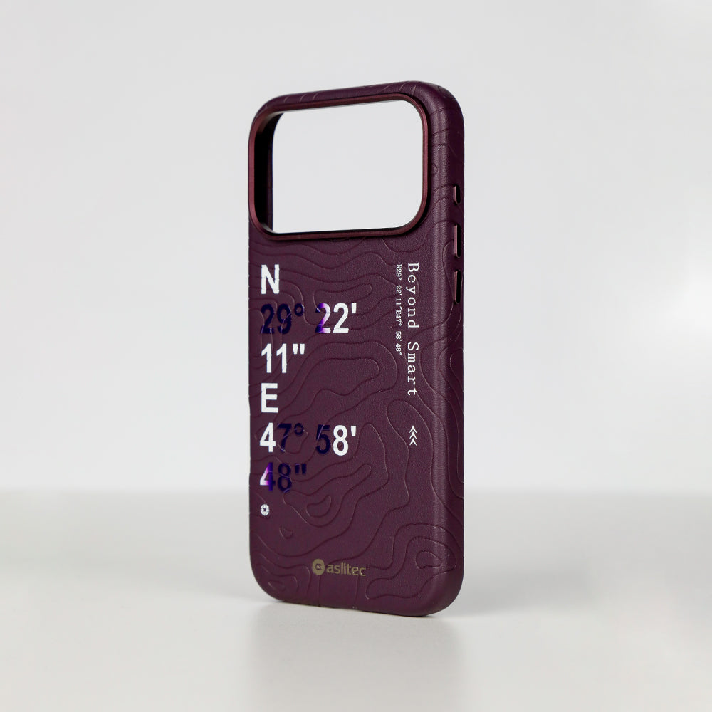 aslitec Geomag Coordinate Sophisticared Leather Magsafe Case With Coordinate Design Case For iPhone 18 Pro Max