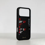 aslitec Geomag Coordinate Sophisticared Leather Magsafe Case With Coordinate Design Case For iPhone 18 Pro Max