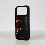 aslitec Geomag Coordinate Sophisticared Leather Magsafe Case With Coordinate Design Case For iPhone 18 Pro Max