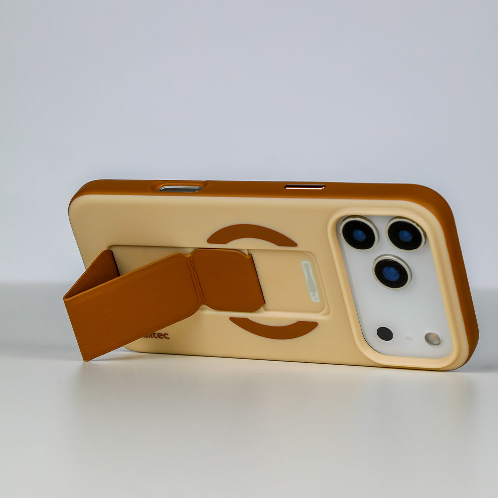Aslitec MagColor Fusion Premium Leather MagSafe Case with Fold-Out Kickstand for iPhone 18 Pro Max