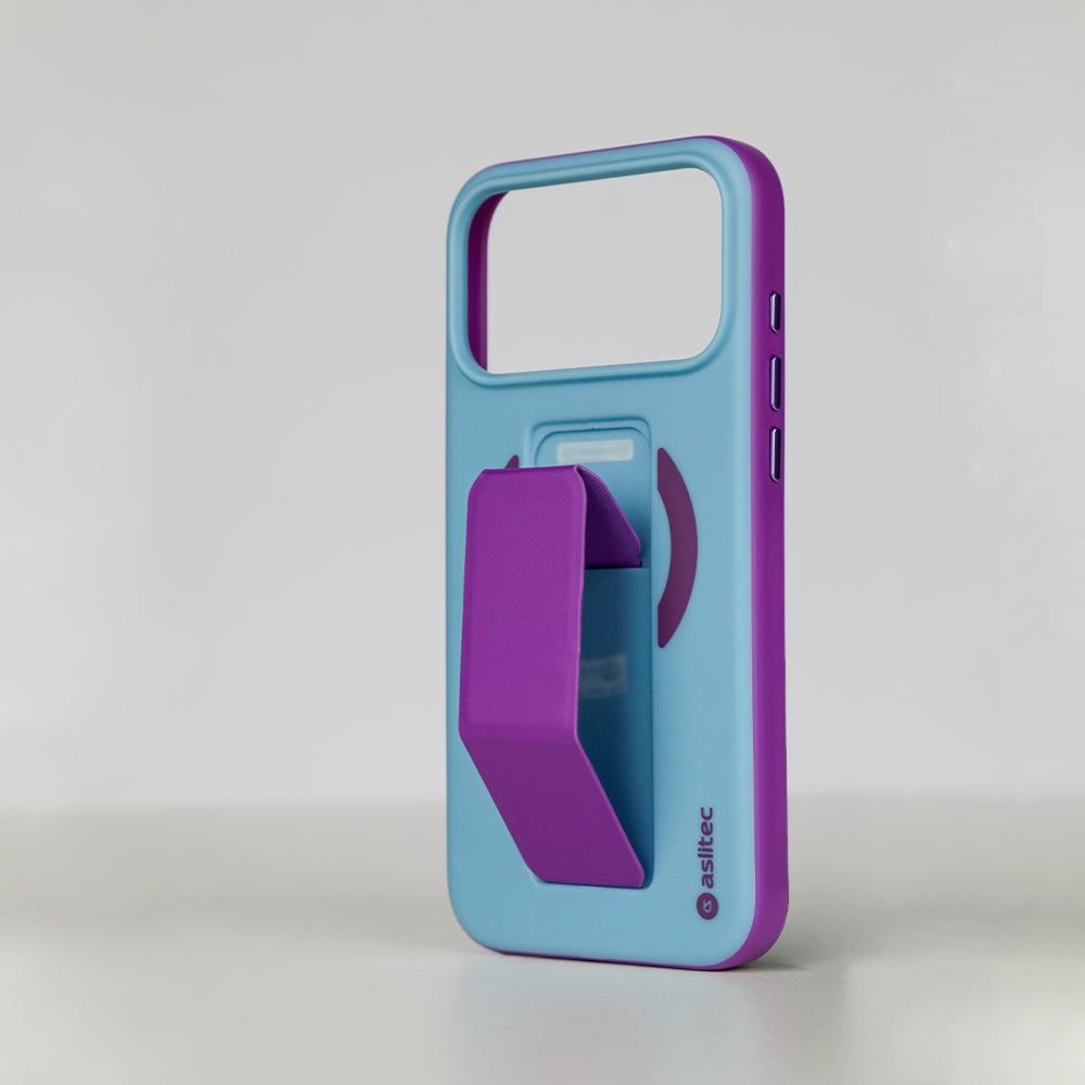aslitec MagColor Fusion Premium Leather MagSafe Case with Fold-Out Kickstand for iPhone 18 Pro