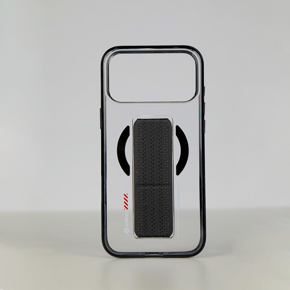 كڤر حماية aslitec Luxestand Mag الشفاف مع MagSafe وحامل جلدي لهاتف iPhone 18 Pro Max