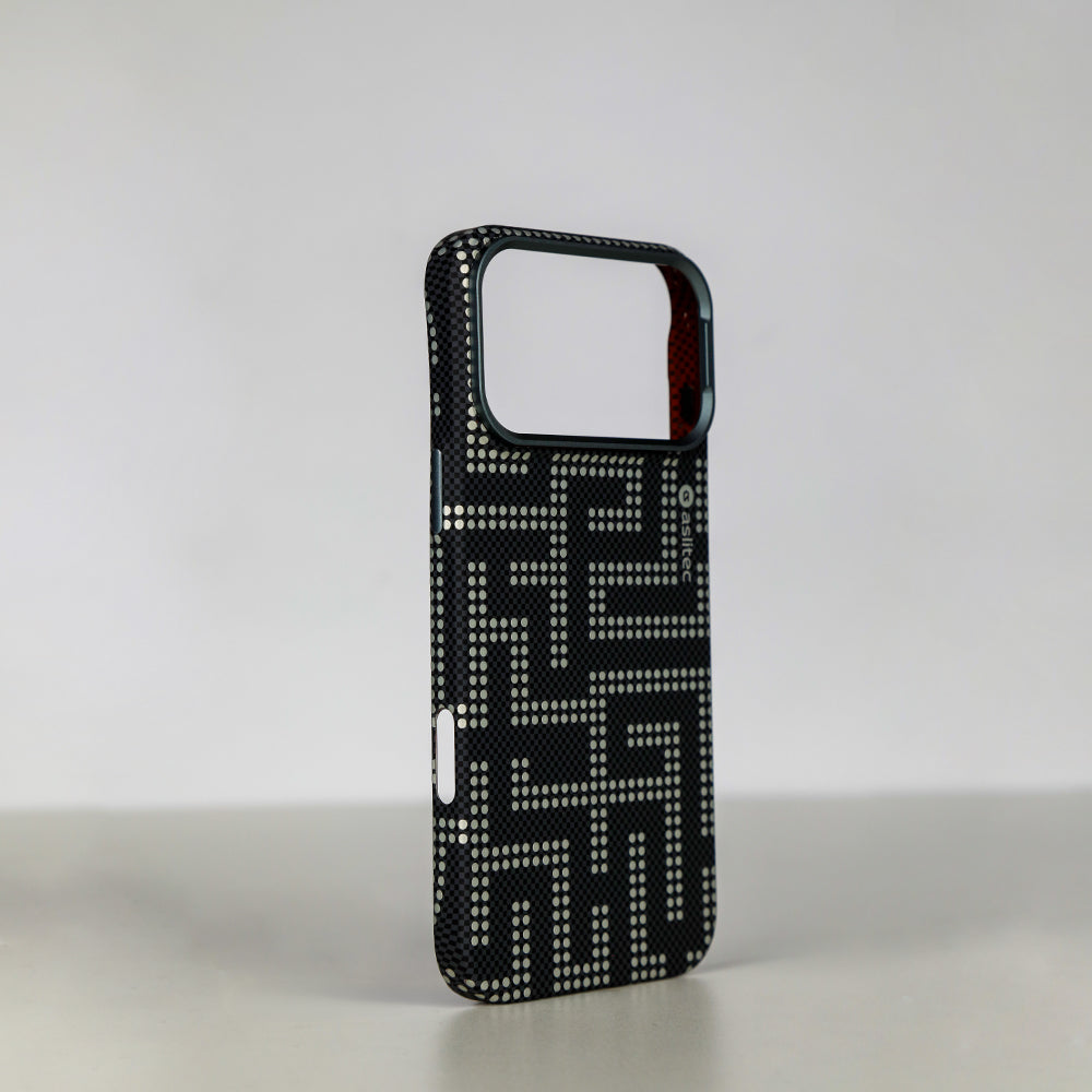 aslitec MAZEMAG MagSafe Case with Metal Accents & Maze Pattern for iPhone 18 Pro Max