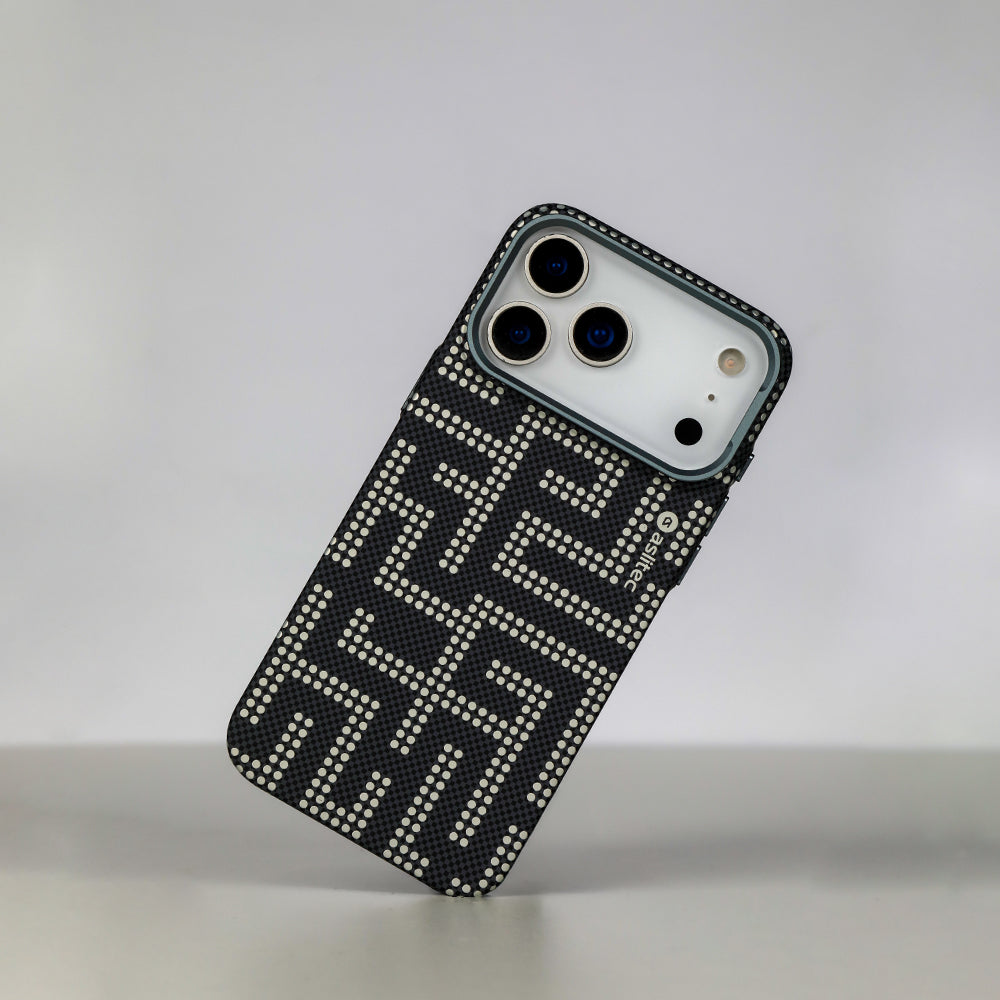 aslitec MAZEMAG MagSafe Case with Metal Accents & Maze Pattern for iPhone 18 Pro Max