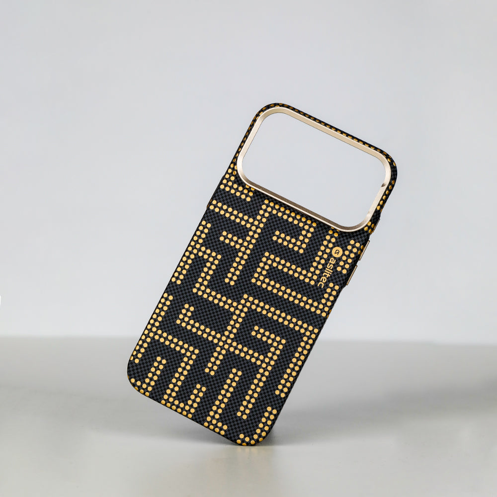 aslitec MAZEMAG MagSafe Case with Metal Accents & Maze Pattern for iPhone 18 Pro Max