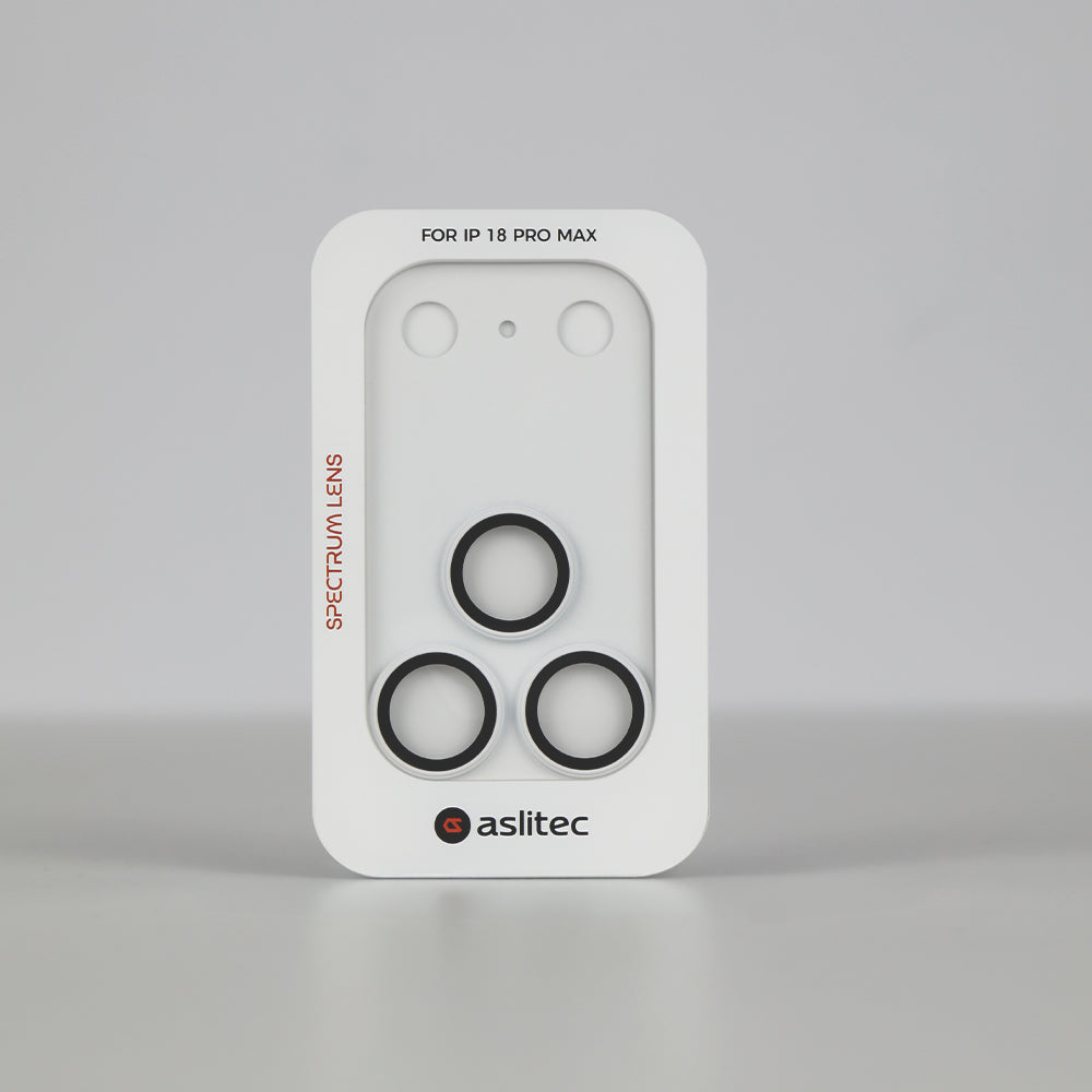 حماية عدسات كاميرا aslitec Spectrum Lens الملونة لهاتف iPhone 18 Pro & 18 Pro Max مع إطار تركيب دقيق