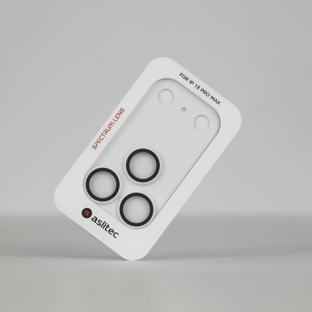 حماية عدسات كاميرا aslitec Spectrum Lens الملونة لهاتف iPhone 18 Pro & 18 Pro Max مع إطار تركيب دقيق