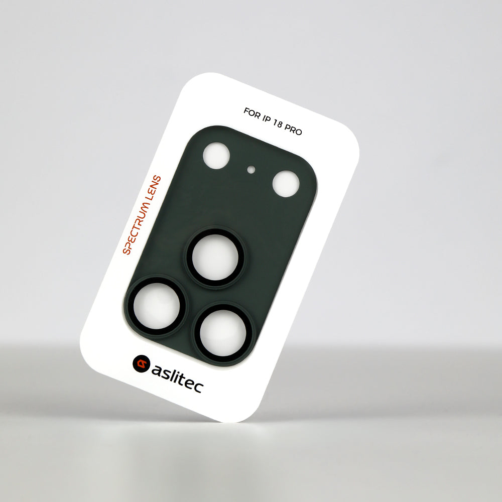 حماية عدسات كاميرا aslitec Spectrum Lens الملونة لهاتف iPhone 18 Pro & 18 Pro Max مع إطار تركيب دقيق