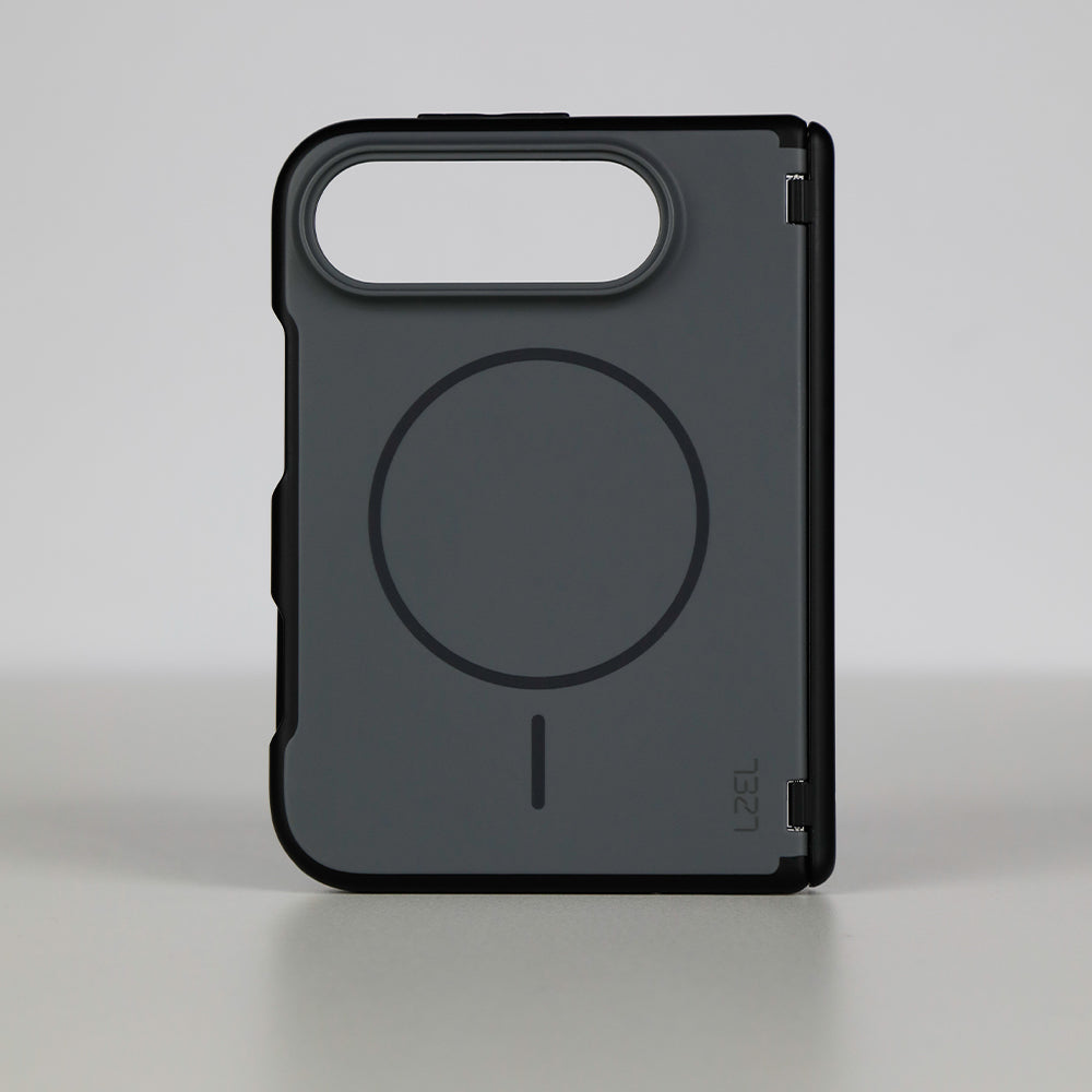 LZEL SILICORE Premium Silicone MagSafe Case with Metal Camera Frame for iPhone Duo | Dark Gray