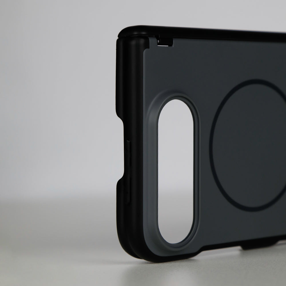 LZEL SILICORE Premium Silicone MagSafe Case with Metal Camera Frame for iPhone Duo | Dark Gray
