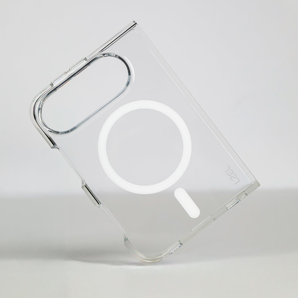 كفر LZEL ORIGIN شفاف بتصميم فاخر ودعم MagSafe لـ iPhone Duo | شفاف