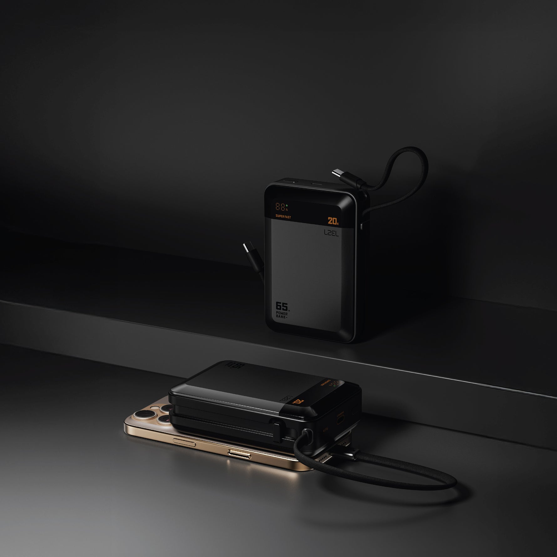 LZEL ZenoFlex Charge+ Mini 20000mAh PD Power Bank – 65W Output / 40W Input | Gray