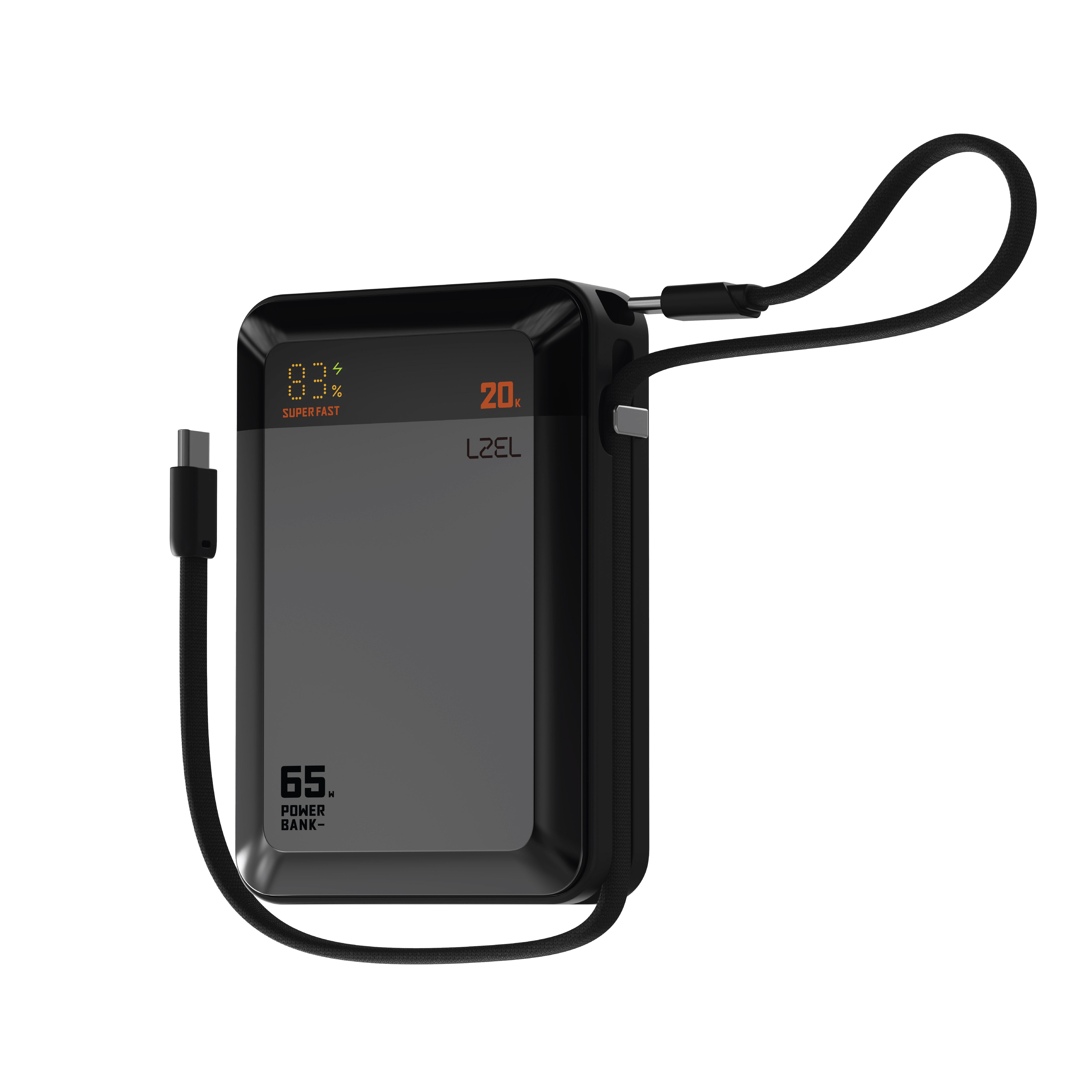 بطارية متنقلة ZenoFlex Charge+ Mini من ليزل بسعة 20000 مللي أمبير بتقنية الشحن السريع PD | رمادي