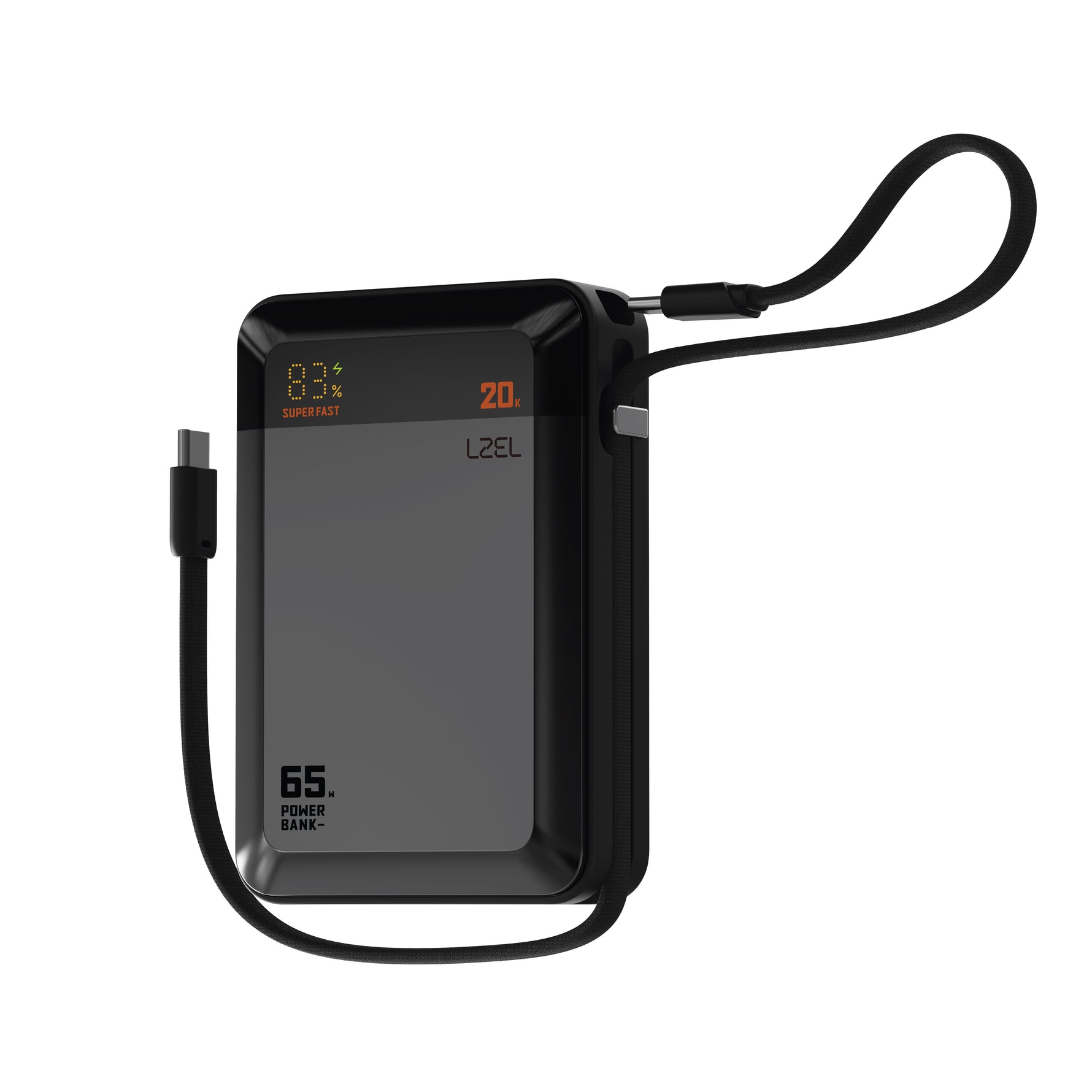 LZEL ZenoFlex Charge+ Mini 20000mAh PD Power Bank – 65W Output / 40W Input | Gray