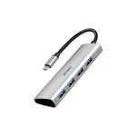 WiWU Alpha محول  4 في 1 بمنفذ USB-C طراز A440 و هيكل من سبائك الألومنيوم مع 4 منافذ USB 3.0 | فضي