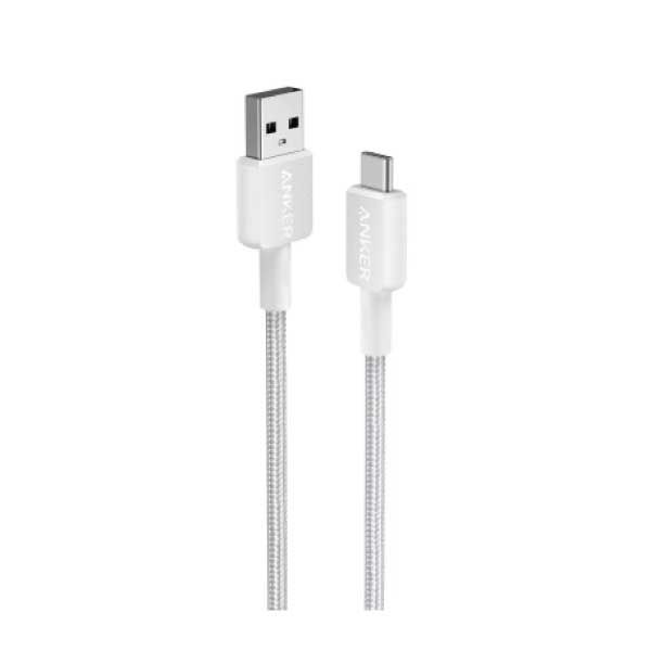أنكر 322 كابل USB-a إلى USB-c 3 قدم مضفر 0.9 متر أبيض. | A81H5H21
